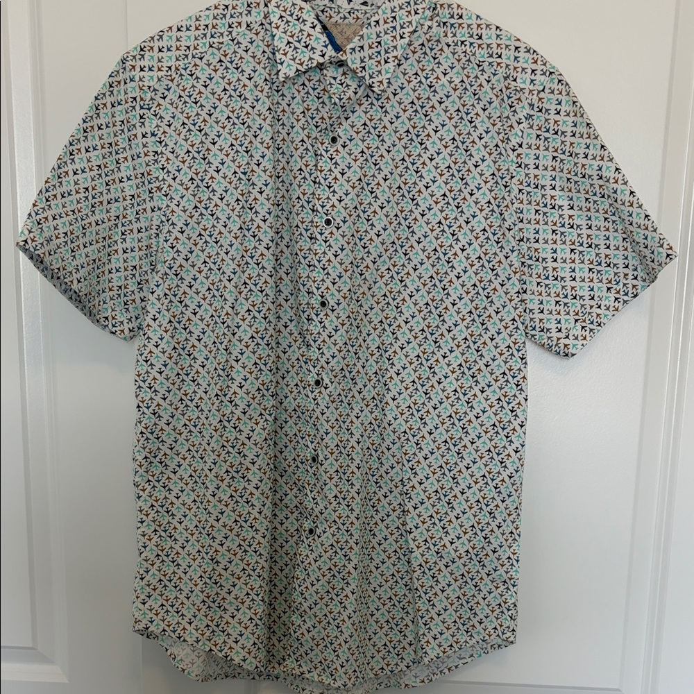 Men's Airplane Print Short Sleeve Shirt